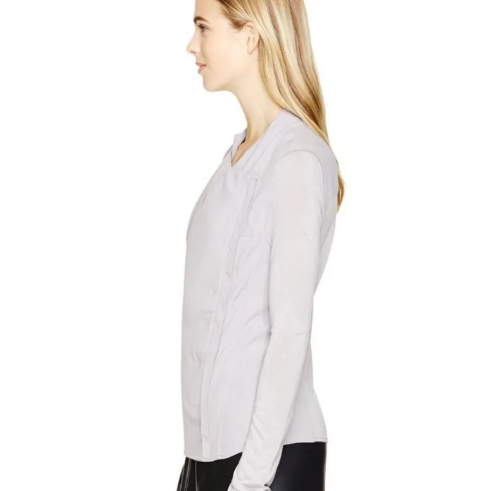 ARITZIA Babaton Medium Size Oliver Black Blouse Jacket Moto Zip Crepe Viscose - Picture 13 of 15